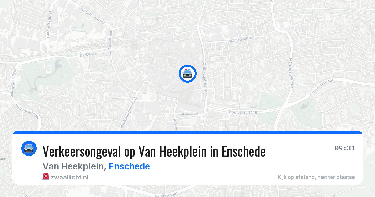 Verkeersongeval op Van Heekplein in Enschede — 24 jun 2026