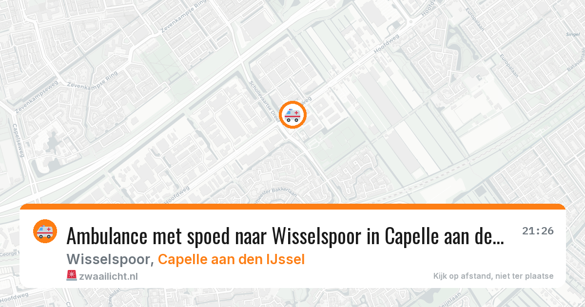 Ambulance met spoed naar Wisselspoor in Capelle aan den IJssel — 28 mrt 2026