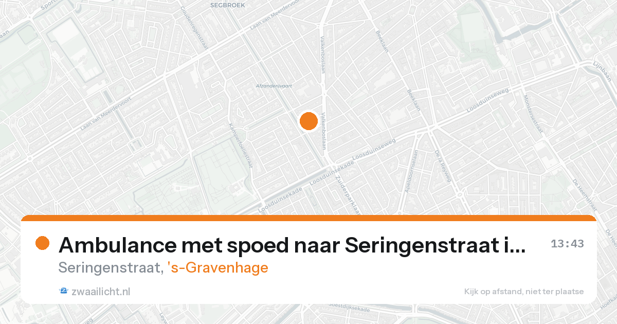 Ambulance met spoed naar Seringenstraat in 's-Gravenhage — 25 aug 2026