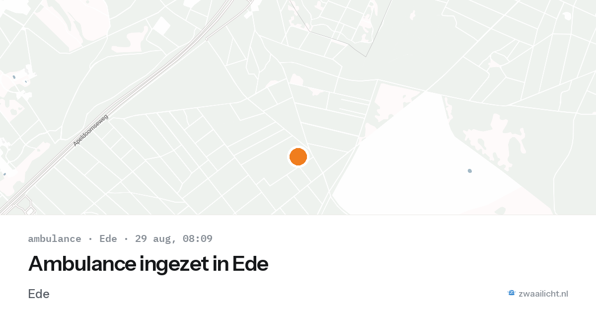 Ambulance ingezet in Ede — 29 aug 2026
