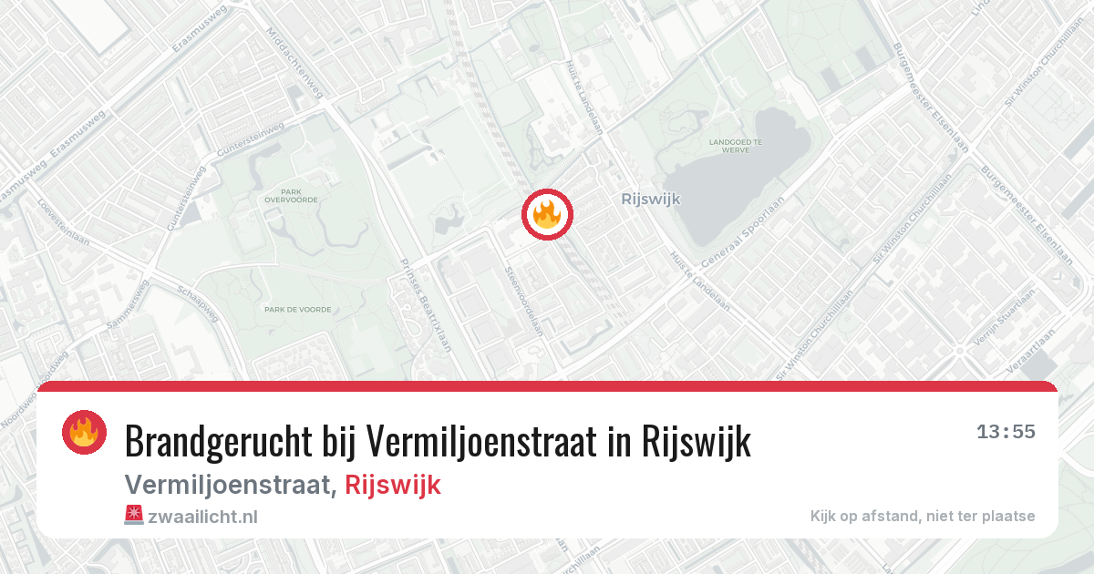 Brandgerucht bij Vermiljoenstraat in Rijswijk — 14 aug 2026