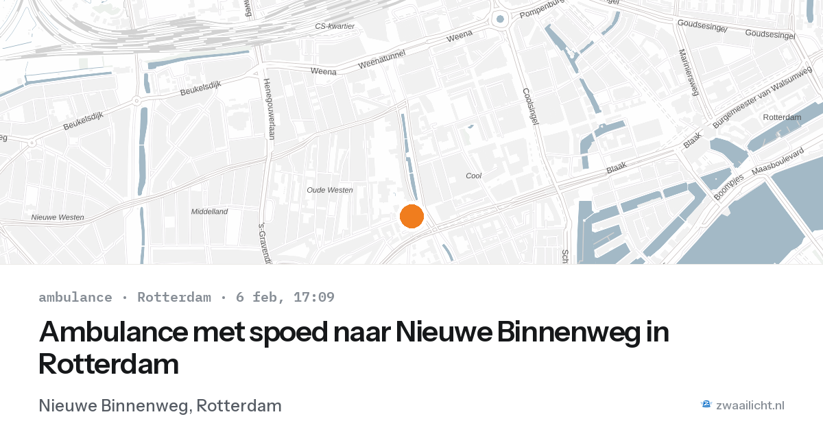 Ambulance met spoed naar Nieuwe Binnenweg in Rotterdam — 6 feb 2026