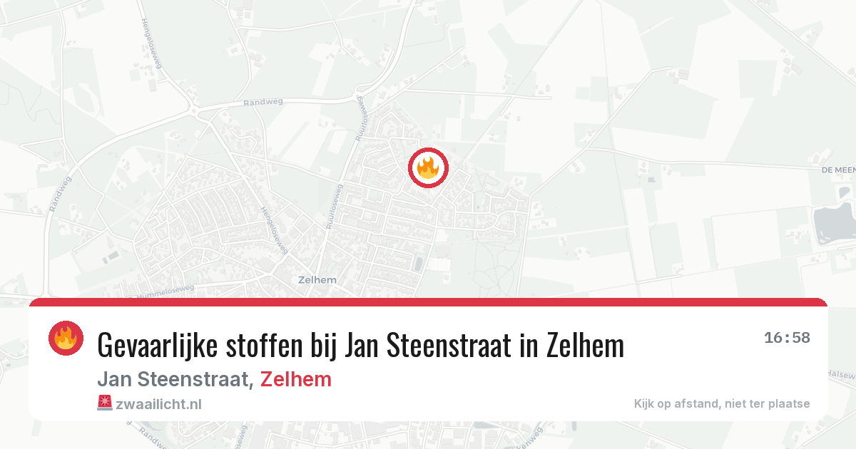 Gevaarlijke stoffen bij Jan Steenstraat in Zelhem — 20 jun 2026