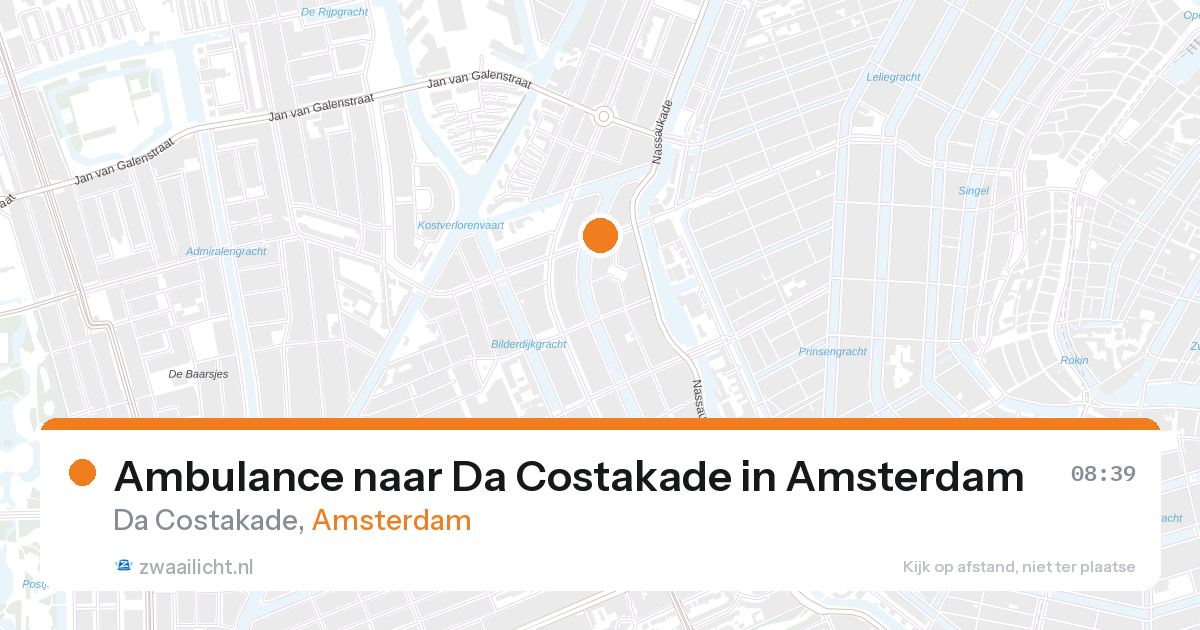 Ambulance naar Da Costakade in Amsterdam — 28 aug 2026