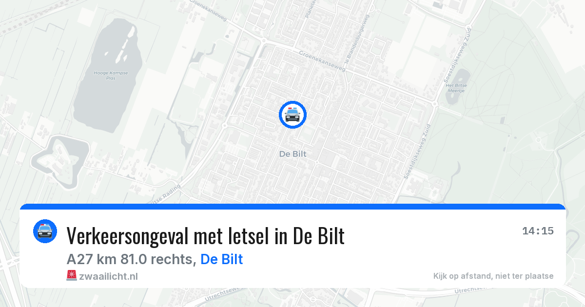 Verkeersongeval met letsel in De Bilt — 3 apr 2026