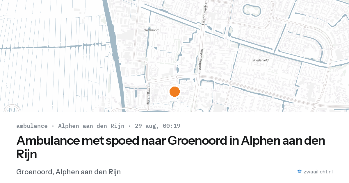 Ambulance met spoed naar Groenoord in Alphen aan den Rijn — 28 aug 2026