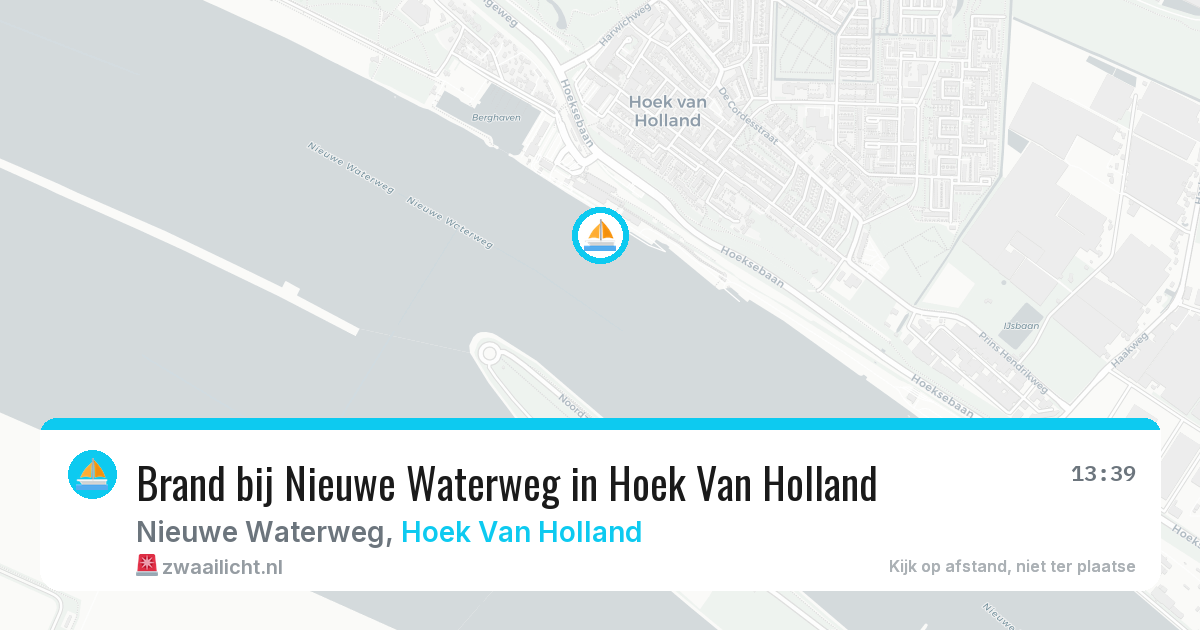 Brand bij Nieuwe Waterweg in Hoek Van Holland — 4 aug 2026