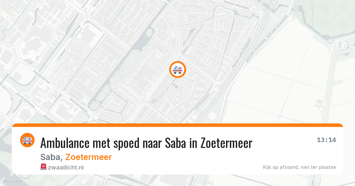 Ambulance met spoed naar Saba in Zoetermeer — 12 aug 2026