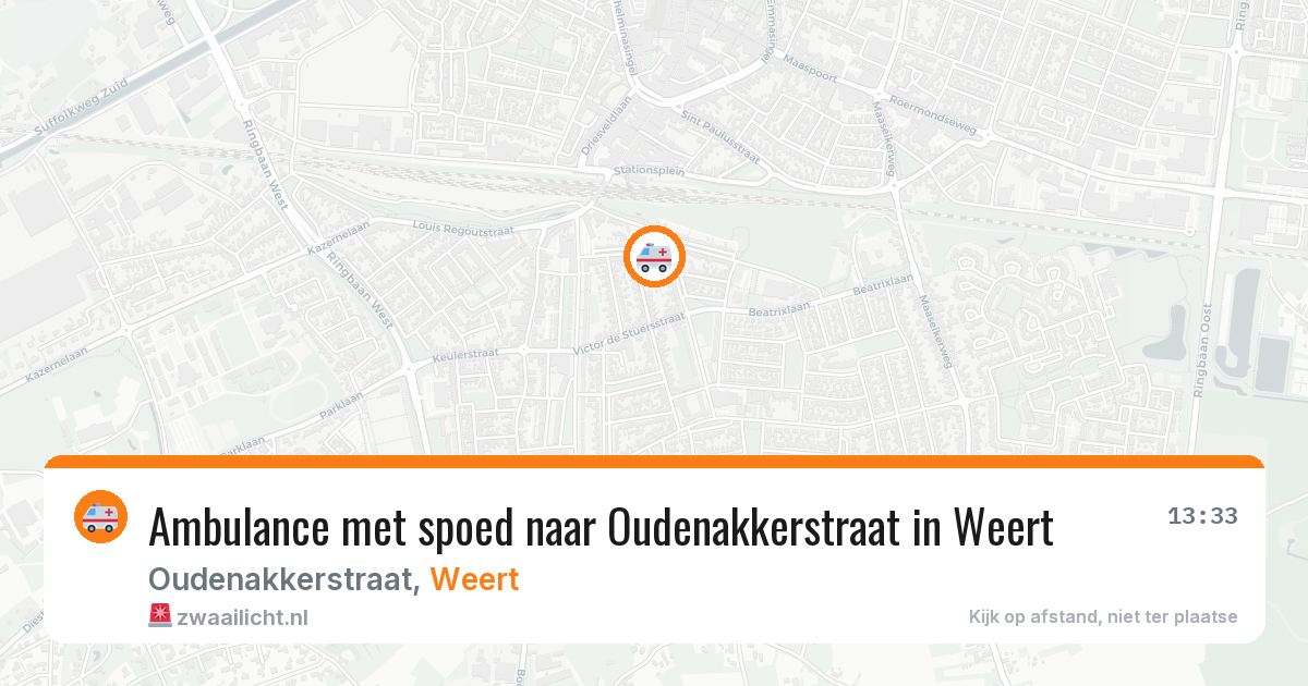 Ambulance met spoed naar Oudenakkerstraat in Weert — 24 jun 2026