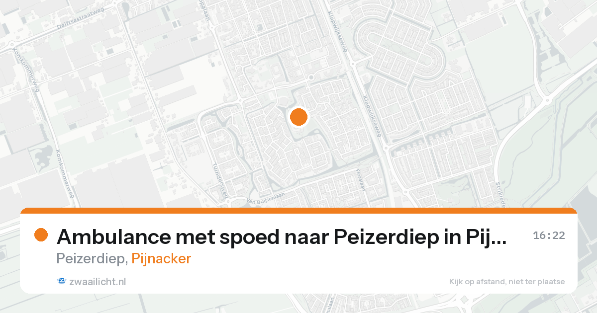 Ambulance met spoed naar Peizerdiep in Pijnacker — 15 aug 2026