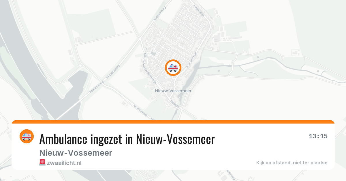 Ambulance ingezet in Nieuw-Vossemeer — 18 jul 2026