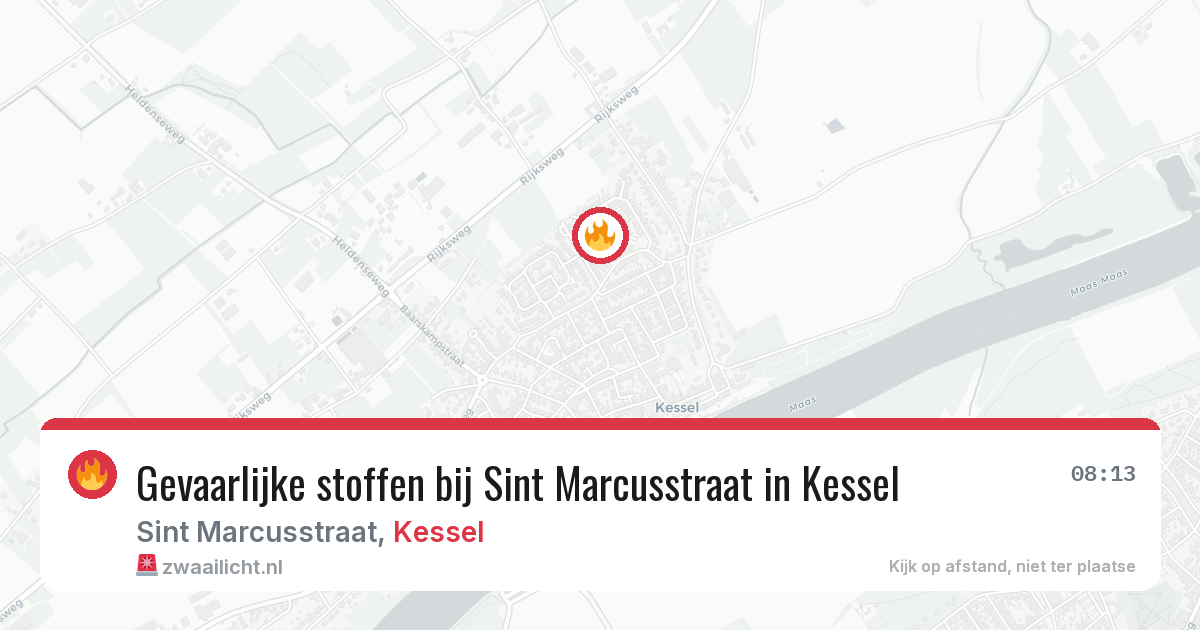 Gevaarlijke stoffen bij Sint Marcusstraat in Kessel — 19 mei 2026