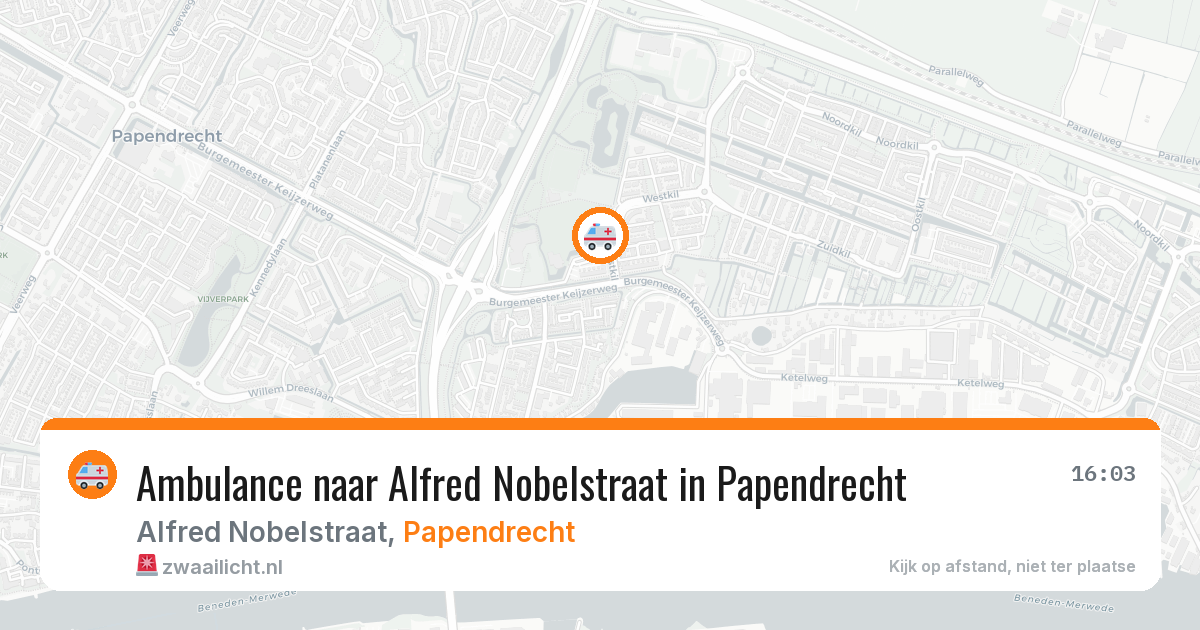 Ambulance naar Alfred Nobelstraat in Papendrecht — 28 mrt 2026