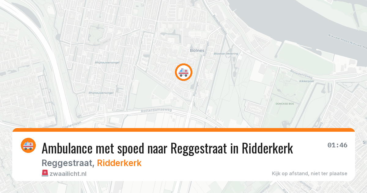 Ambulance met spoed naar Reggestraat in Ridderkerk — 12 mei 2026