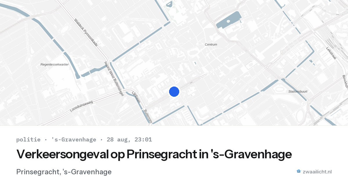 Verkeersongeval op Prinsegracht in 's-Gravenhage — 28 aug 2026