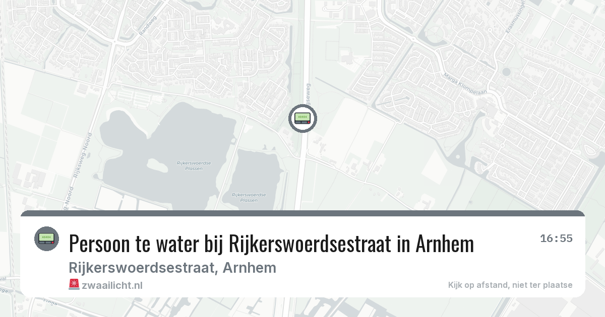 Persoon te water bij Rijkerswoerdsestraat in Arnhem — 29 jul 2026