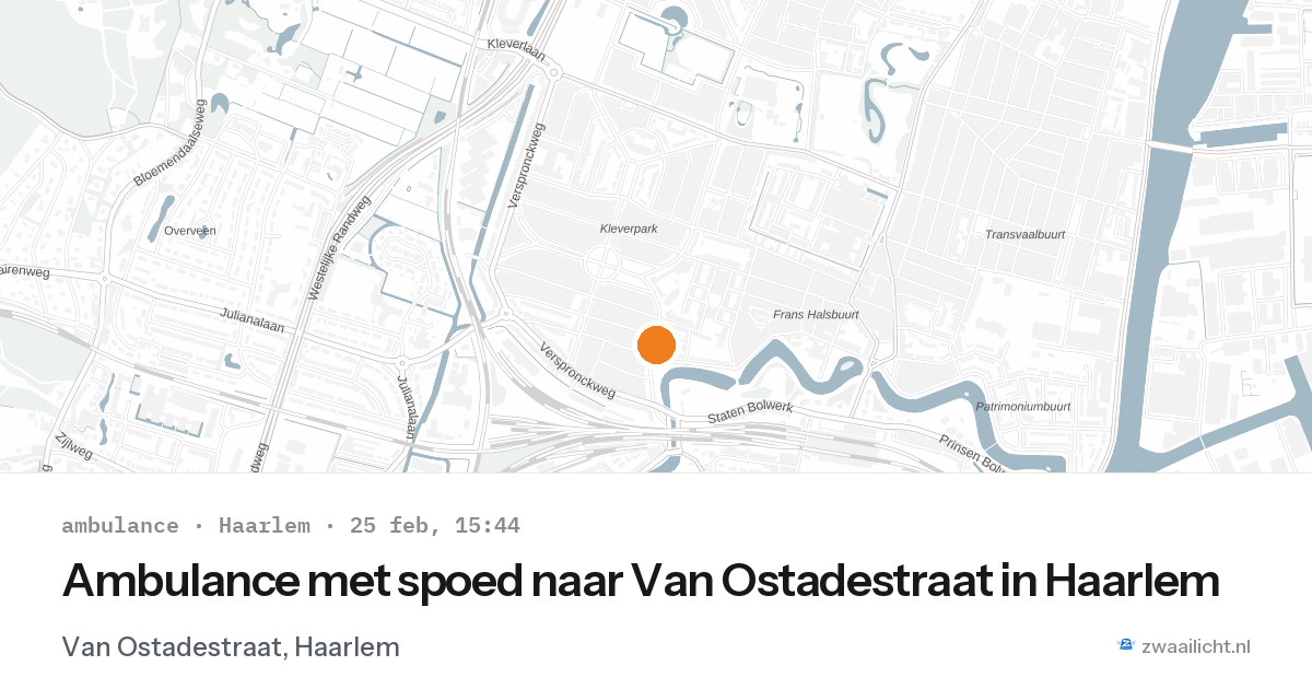 Ambulance met spoed naar Van Ostadestraat in Haarlem — 25 feb 2026