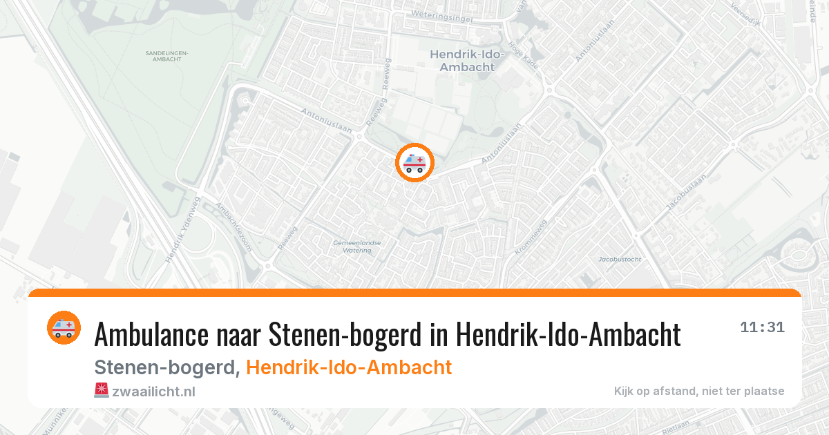 Ambulance naar Stenen-bogerd in Hendrik-Ido-Ambacht — 24 mei 2026