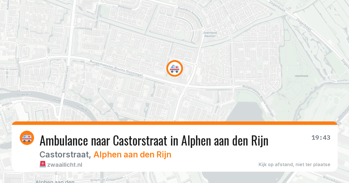 Ambulance naar Castorstraat in Alphen aan den Rijn — 10 aug 2026