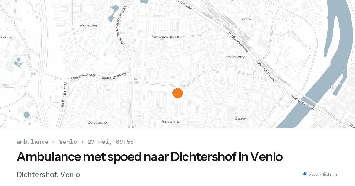 Ambulance met spoed naar Dichtershof in Venlo — 27 mei 2026