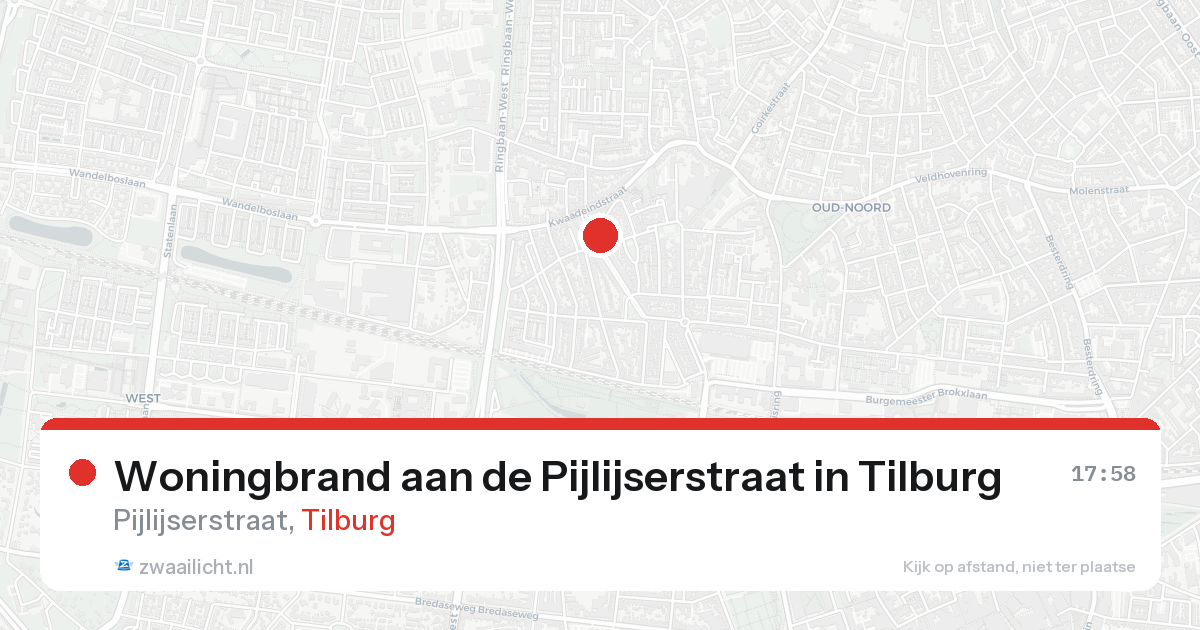 Woningbrand aan de Pijlijserstraat in Tilburg — 25 aug 2026