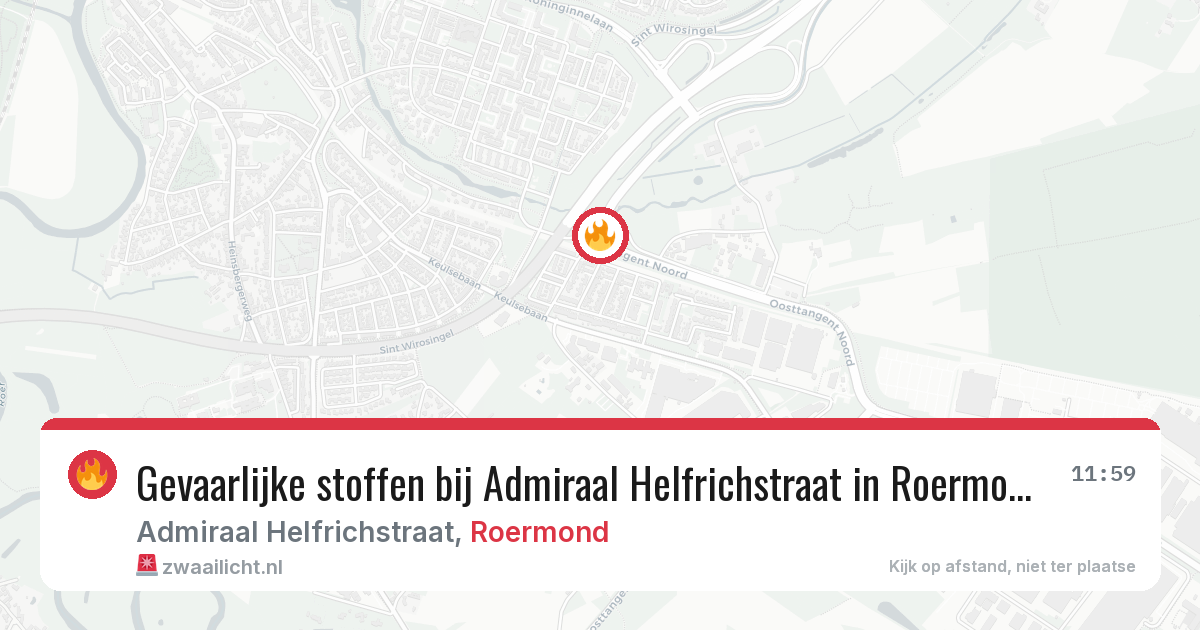 Gevaarlijke stoffen bij Admiraal Helfrichstraat in Roermond — 8 apr 2026