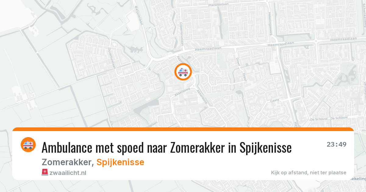 Ambulance met spoed naar Zomerakker in Spijkenisse — 4 aug 2026