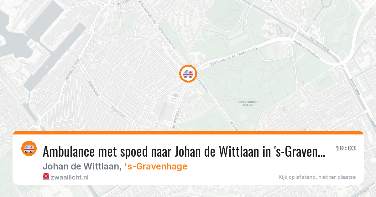 Ambulance met spoed naar Johan de Wittlaan in 's-Gravenhage — 25 mrt 2026