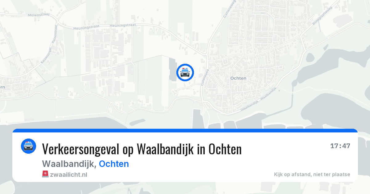 Verkeersongeval op Waalbandijk in Ochten — 7 jun 2026