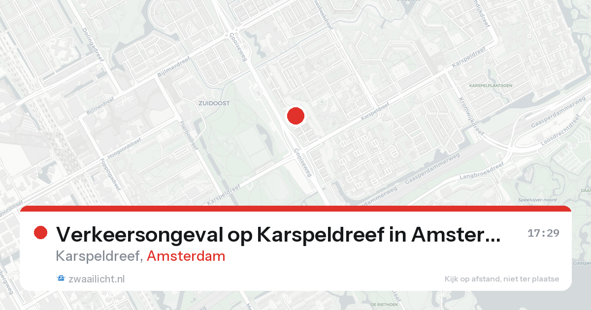 Verkeersongeval op Karspeldreef in Amsterdam — 21 aug 2026