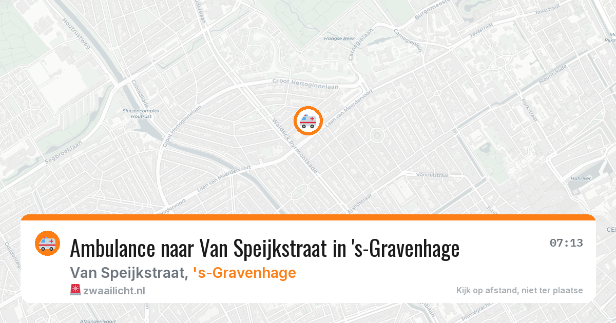 Ambulance naar Van Speijkstraat in 's-Gravenhage — 29 jul 2026