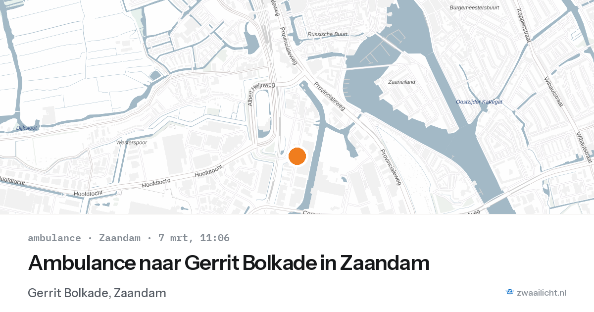 Ambulance naar Gerrit Bolkade in Zaandam — 7 mrt 2026