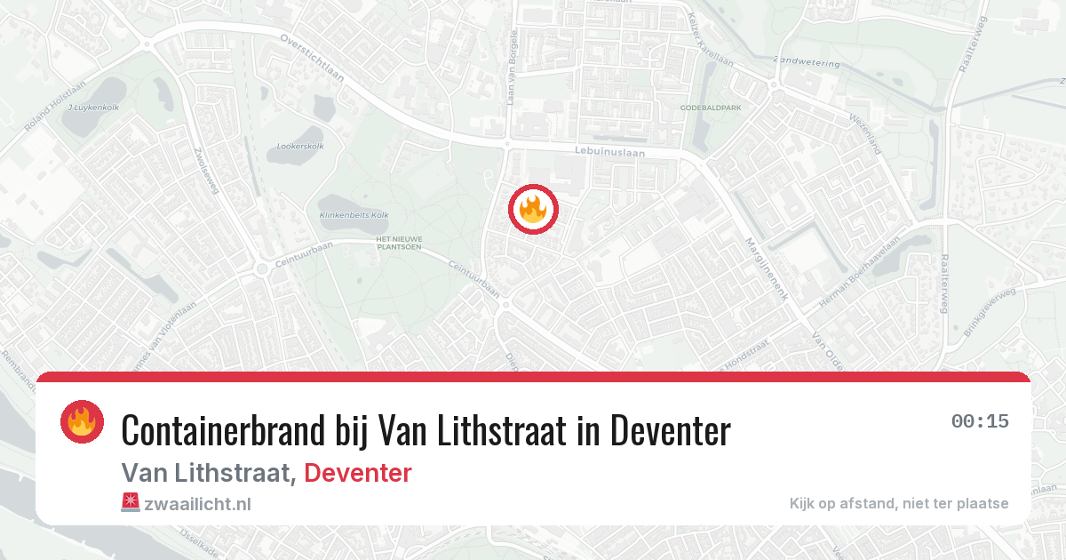 Containerbrand bij Van Lithstraat in Deventer — 6 jul 2026