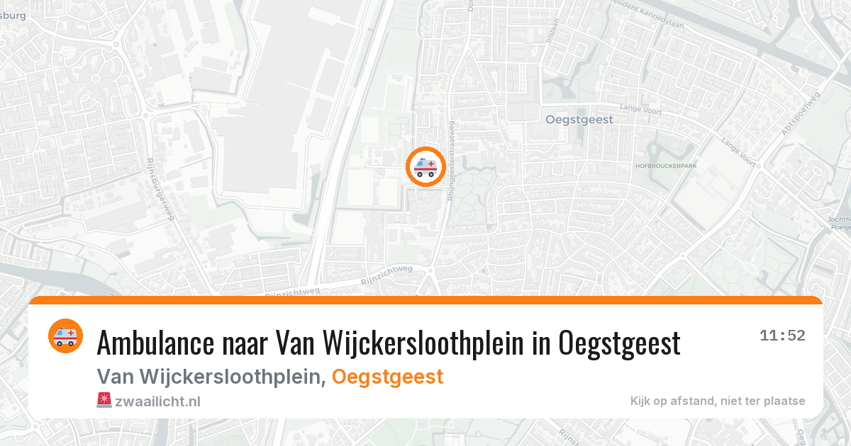 Ambulance naar Van Wijckersloothplein in Oegstgeest — 11 aug 2026