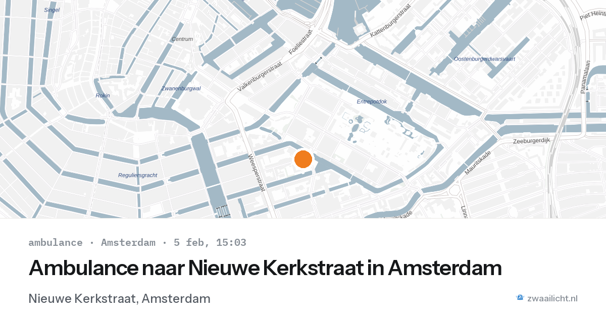 Ambulance naar Nieuwe Kerkstraat in Amsterdam — 5 feb 2026