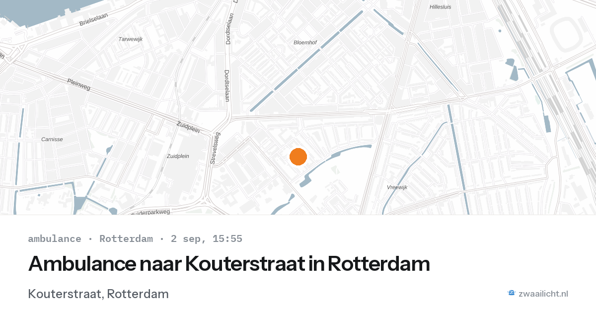 Ambulance naar Kouterstraat in Rotterdam — 2 sep 2026
