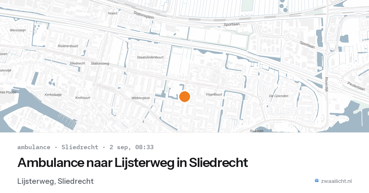 Ambulance naar Lijsterweg in Sliedrecht — 2 sep 2026