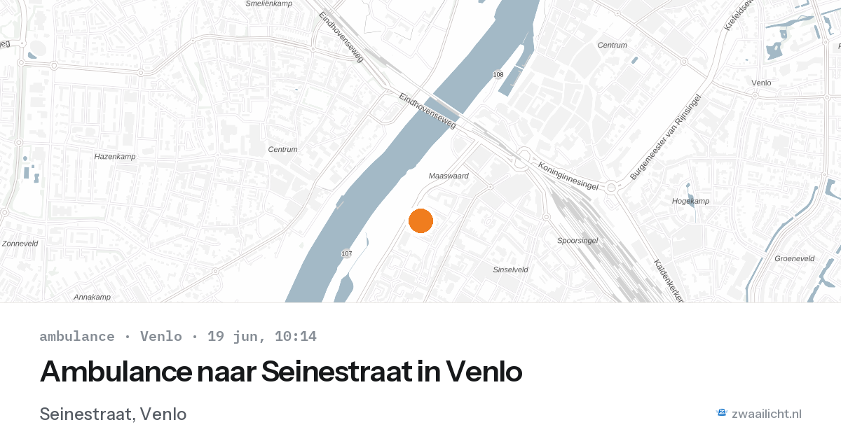 Ambulance naar Seinestraat in Venlo — 19 jun 2026