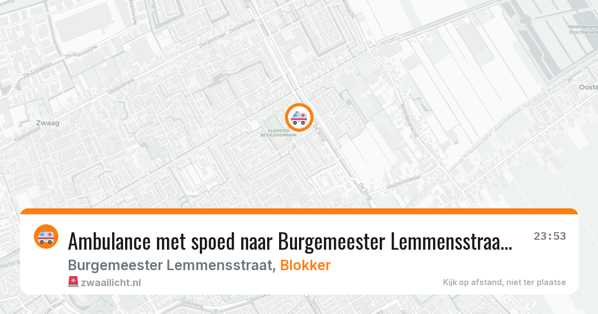 Ambulance met spoed naar Burgemeester Lemmensstraat in Blokker — 19 apr 2026