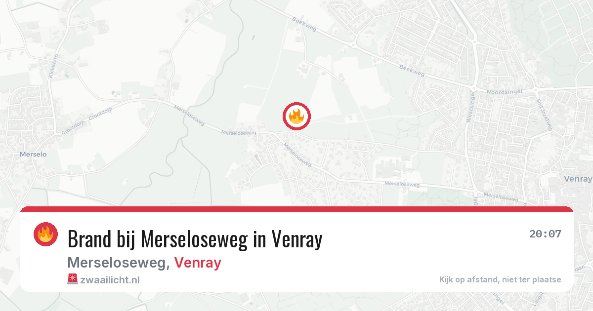 Brand bij Merseloseweg in Venray — 22 apr 2026