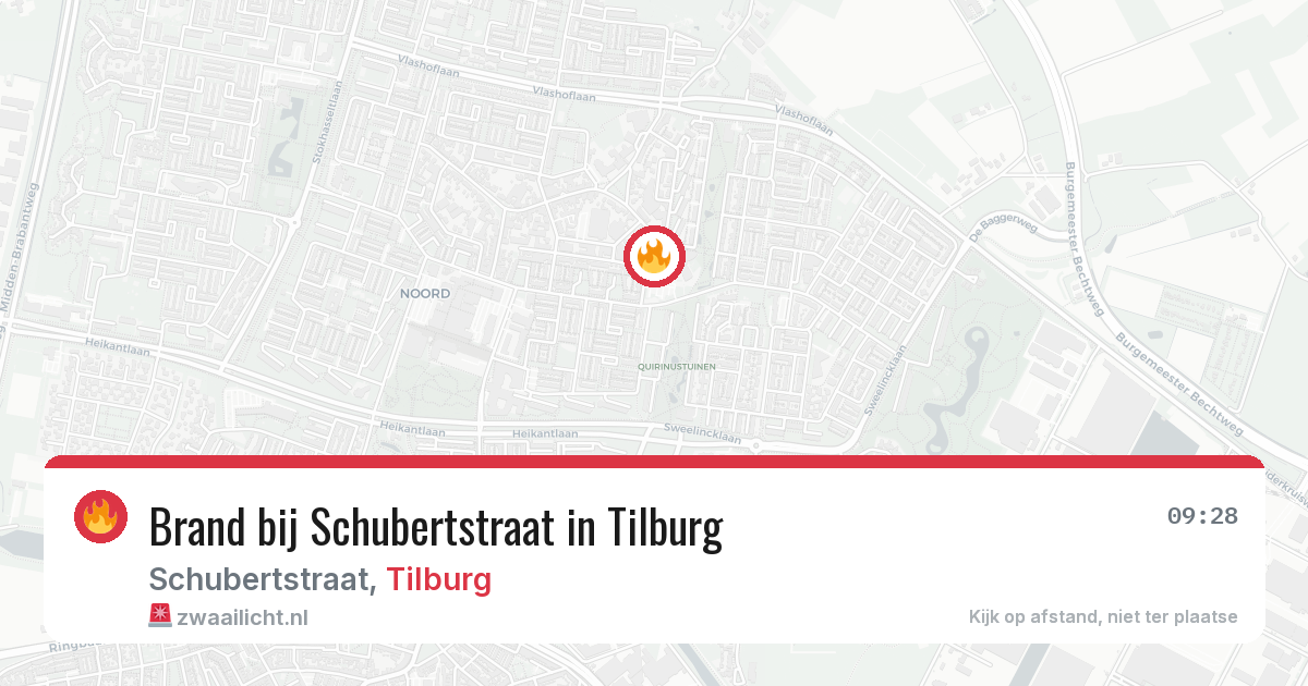 Brand bij Schubertstraat in Tilburg — 26 jun 2026