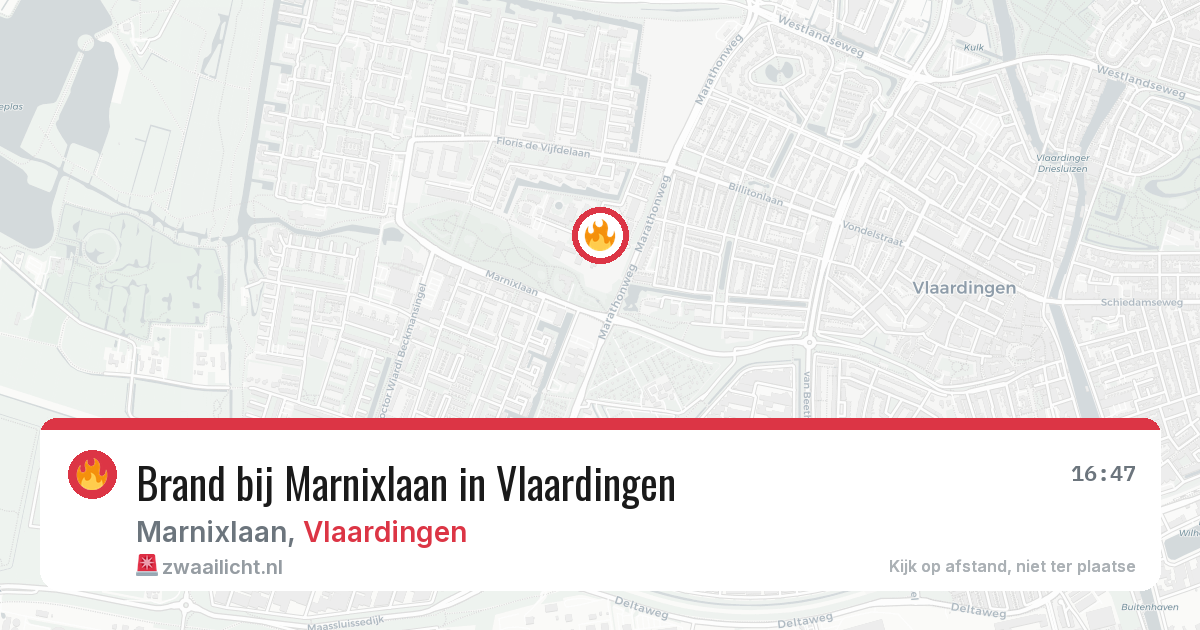 Brand bij Marnixlaan in Vlaardingen — 16 jul 2026