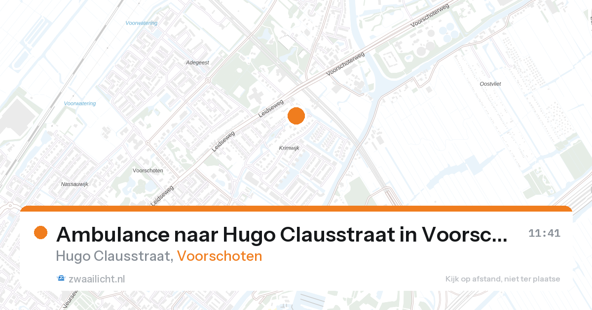 Ambulance naar Hugo Clausstraat in Voorschoten — 26 aug 2026