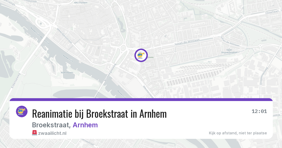 Reanimatie bij Broekstraat in Arnhem — 19 jun 2026