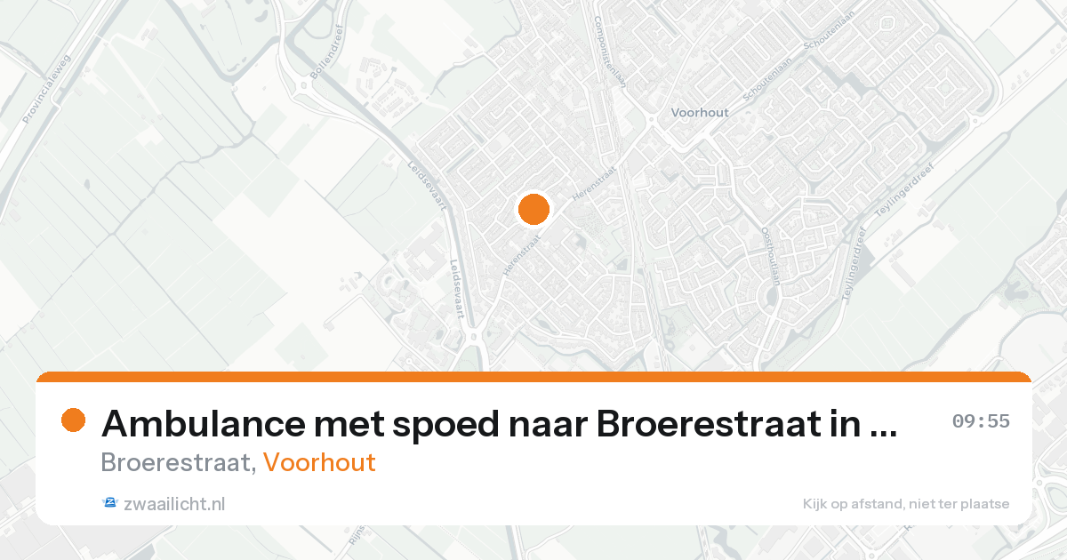 Ambulance met spoed naar Broerestraat in Voorhout — 23 aug 2026