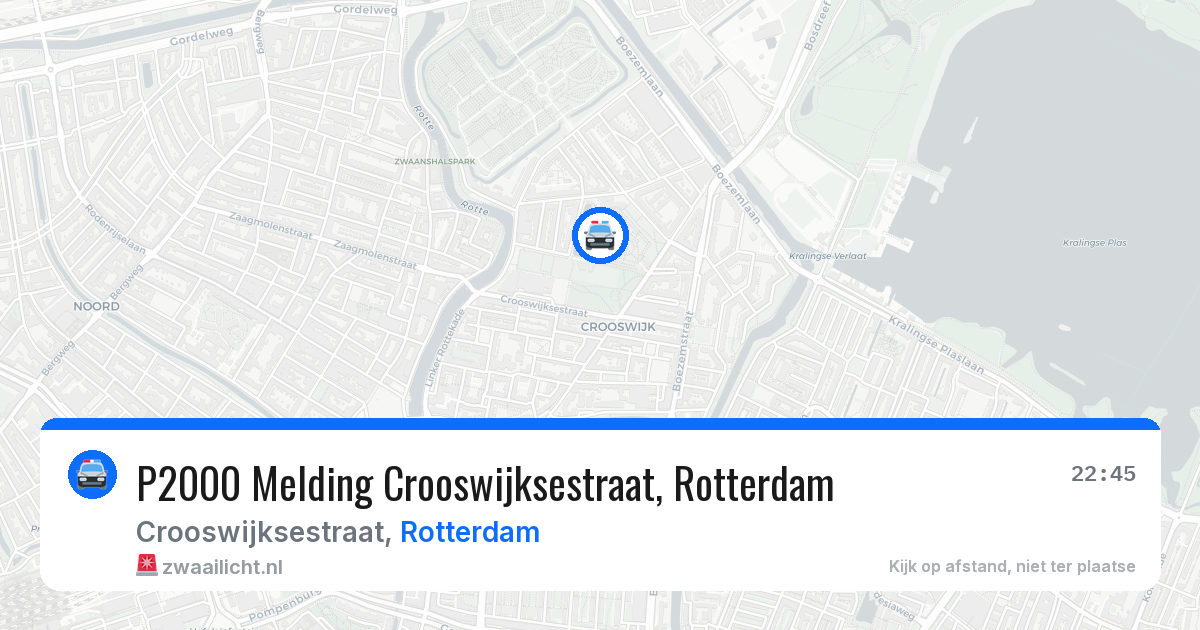 P2000 Melding Crooswijksestraat, Rotterdam — 18 jul 2026