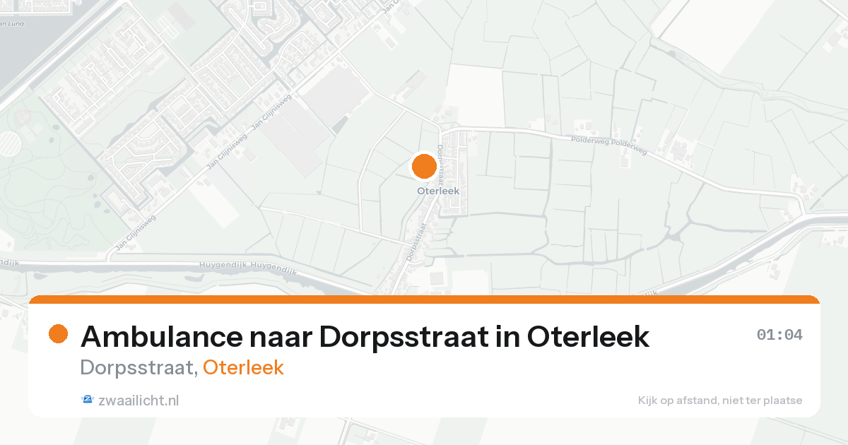 Ambulance naar Dorpsstraat in Oterleek — 10 aug 2026