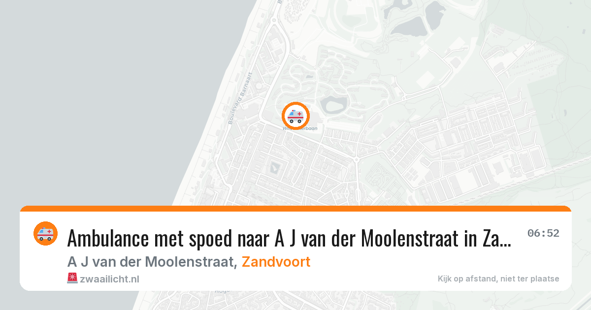 Ambulance met spoed naar A J van der Moolenstraat in Zandvoort — 27 apr 2026