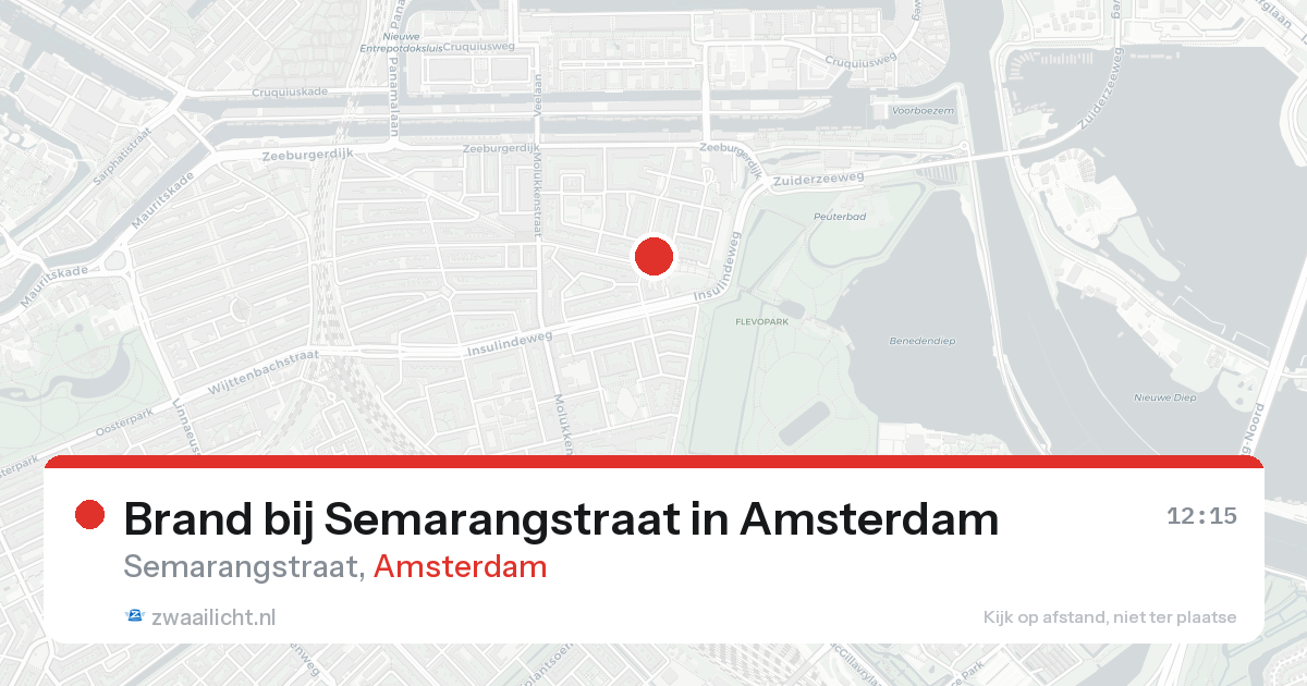 Brand bij Semarangstraat in Amsterdam — 24 aug 2026