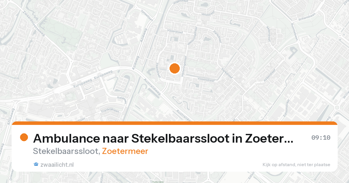 Ambulance naar Stekelbaarssloot in Zoetermeer — 23 aug 2026